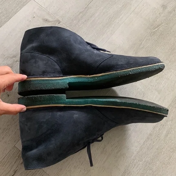 Clarks Originals Desert Boot Blue Suede Leather Chukka Ankle Boot Mens Sz 12‎